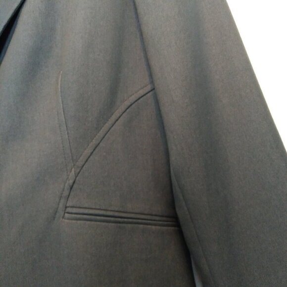 Tahari Arthur S Levine Petite Light Charcoal Grey Stylish Peplum Blazer Sz 6P - Picture 3 of 10